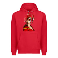 Red Sugar skull girl Premium Hoodie - NancyCooperArtShop