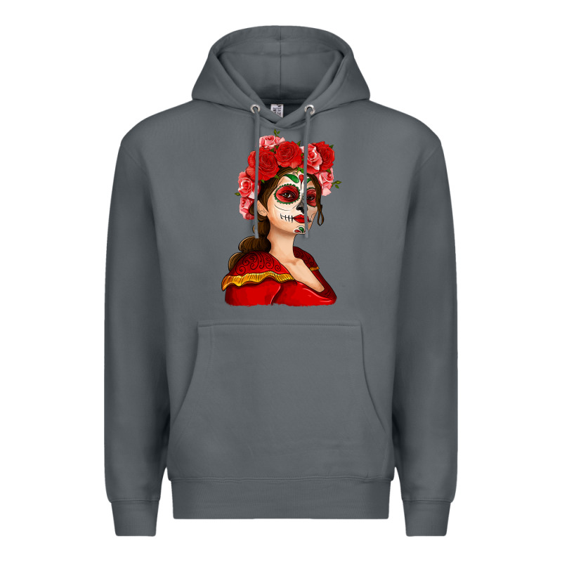 Sugar Skull Girl Premium Hoodie by NancyCooperArtShop | Teevron