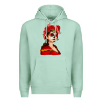Seafoam Sugar skull girl Premium Hoodie - NancyCooperArtShop