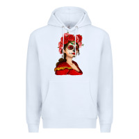 White Sugar skull girl Premium Hoodie - NancyCooperArtShop
