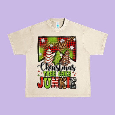 Christmas Tree Cake Junkie Urban Heavy Tee Designed By Jasminsmagicworld