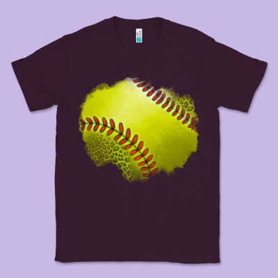 Leopard Softball Patch Classic Tee Designed By Jasminsmagicworld