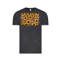 Vintage Black sunflower leopard background Vintage Tee - AdoDesignShop
