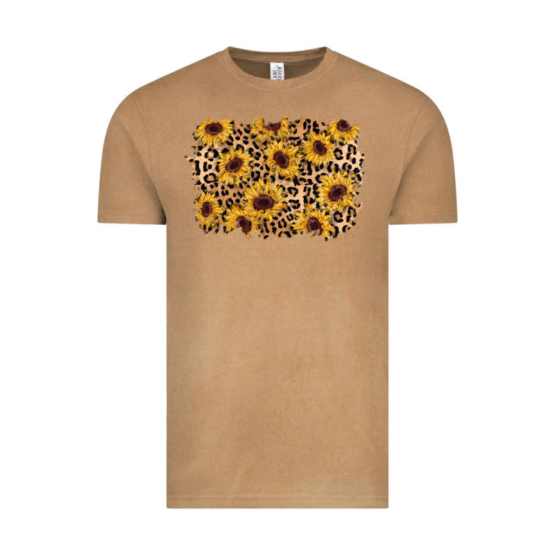 Sunflower Leopard Background Vintage Tee by AdoDesignShop | Teevron