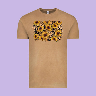 Sunflower Leopard Background Vintage Tee Designed By Adodesignshop