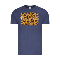 Vintage Denim sunflower leopard background Vintage Tee - AdoDesignShop