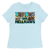 Baby Blue yeehaws and hellnaws Ladies Tee - Zillion Design Studio