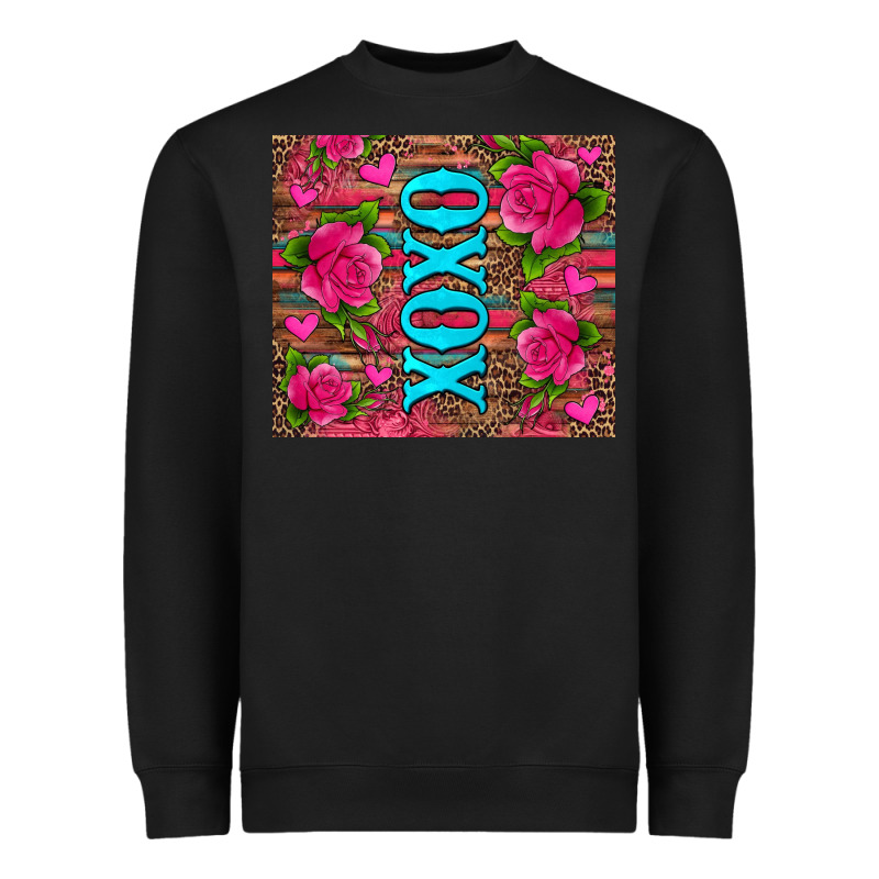 Xoxo Valentine's Day Pink Roses And Hearts Heavyweight Sweatshirt by Jasminsmagicworld | Teevron