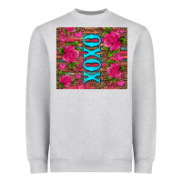 Heather Grey xoxo valentine's day pink roses and hearts Heavyweight Sweatshirt - Jasminsmagicworld