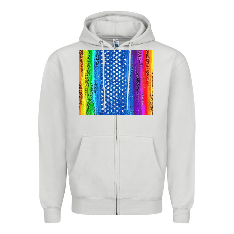 Lgbtq+ Pride American Flag Tumbler Zipper Hoodie by BundleAndBundleShop | Teevron