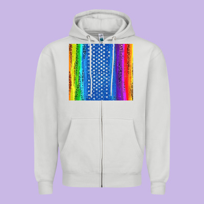 Lgbtq+ Pride American Flag Tumbler Zipper Hoodie Designed By Bundleandbundleshop