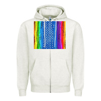 Oatmeal Heather LGBTQ+ Pride American Flag Tumbler Zipper Hoodie - BundleAndBundleShop