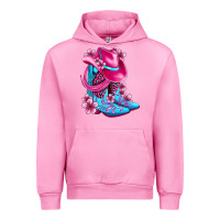 Fuchsia Pink valentine cowboy boots and hat olivia Urban Hoodie - OliviaCreatesArt