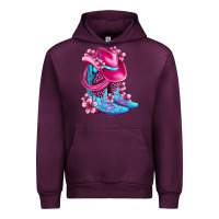 Mauve Wine valentine cowboy boots and hat olivia Urban Hoodie - OliviaCreatesArt