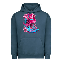 Pigment Midnight Navy valentine cowboy boots and hat olivia Urban Hoodie - OliviaCreatesArt