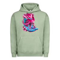 Pigment Oil Green valentine cowboy boots and hat olivia Urban Hoodie - OliviaCreatesArt