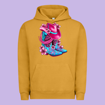 Valentine Cowboy Boots And Hat Olivia Urban Hoodie Designed By Oliviacreatesart