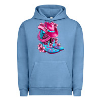 Pigment Pebble Blue valentine cowboy boots and hat olivia Urban Hoodie - OliviaCreatesArt