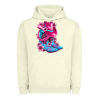 Pigment Pistachio valentine cowboy boots and hat olivia Urban Hoodie - OliviaCreatesArt