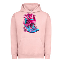 Pigment Salmon valentine cowboy boots and hat olivia Urban Hoodie - OliviaCreatesArt