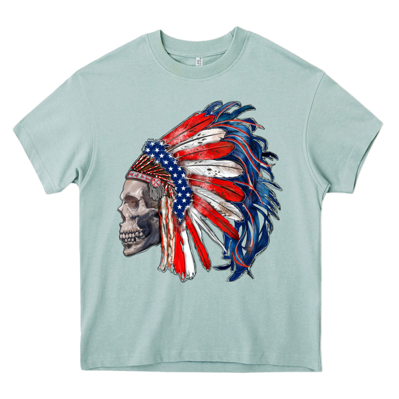 American Indian Headdress With Skull Heavy Core Tee by RanaPortraitStore | Teevron