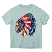Arona american indian headdress with skull Heavy Core Tee - RanaPortraitStore