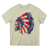 Mossy american indian headdress with skull Heavy Core Tee - RanaPortraitStore