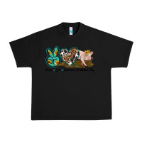 Black peace love yorkshire pig Urban Heavy Tee - LillyAllenDesigns
