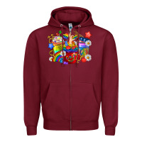 Burgundy LGBTQ+ Pride Coffee Cups Zipper Hoodie - BundleAndBundleShop