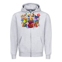 Heather Grey LGBTQ+ Pride Coffee Cups Zipper Hoodie - BundleAndBundleShop