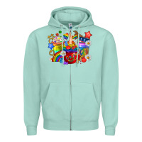 Seafoam LGBTQ+ Pride Coffee Cups Zipper Hoodie - BundleAndBundleShop