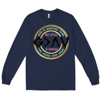 Navy be still and know Long Sleeve Tee - MaliasSmallBusiness