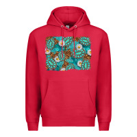 Cardinal Leopard and Turquoise Gemstone Background Premium Hoodie - texasbilliewilder