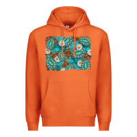 Carrot Leopard and Turquoise Gemstone Background Premium Hoodie - texasbilliewilder