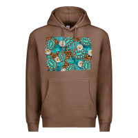 Chestnut Leopard and Turquoise Gemstone Background Premium Hoodie - texasbilliewilder
