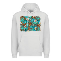 Dove Grey Leopard and Turquoise Gemstone Background Premium Hoodie - texasbilliewilder