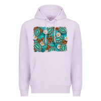 Lilac Leopard and Turquoise Gemstone Background Premium Hoodie - texasbilliewilder