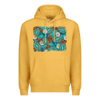 Mustard Leopard and Turquoise Gemstone Background Premium Hoodie - texasbilliewilder