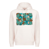 Pale Pink Leopard and Turquoise Gemstone Background Premium Hoodie - texasbilliewilder