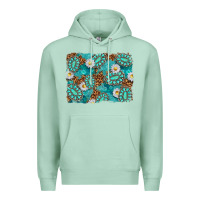 Seafoam Leopard and Turquoise Gemstone Background Premium Hoodie - texasbilliewilder