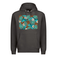 Smoke Leopard and Turquoise Gemstone Background Premium Hoodie - texasbilliewilder