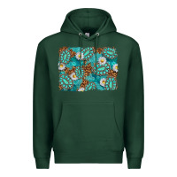 Sports Green Leopard and Turquoise Gemstone Background Premium Hoodie - texasbilliewilder