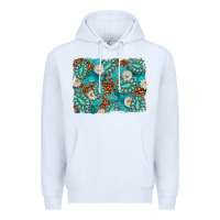 White Leopard and Turquoise Gemstone Background Premium Hoodie - texasbilliewilder