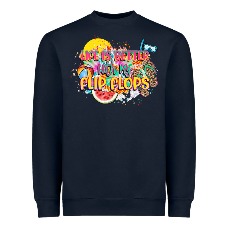 Life Is Better With My Flip Flops Heavyweight Sweatshirt by NancyCooperArtShop | Teevron