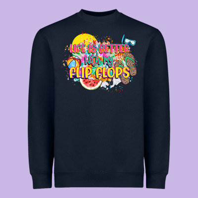 Life Is Better With My Flip Flops Heavyweight Sweatshirt Designed By Nancycooperartshop