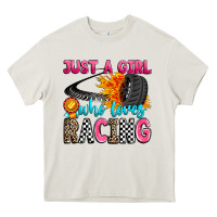 Cream just a girl who loves racing Heavy Core Tee - Zillion Design Studio