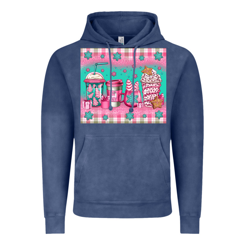 Pink Christmas Coffee Vintage Hoodie by Jasminsmagicworld | Teevron