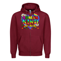 Burgundy LGBTQ Pride Human Kind Be Both Zipper Hoodie - BundleAndBundleShop