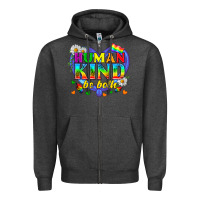 Charcoal Heather LGBTQ Pride Human Kind Be Both Zipper Hoodie - BundleAndBundleShop