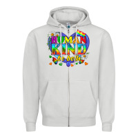 Dove Grey LGBTQ Pride Human Kind Be Both Zipper Hoodie - BundleAndBundleShop